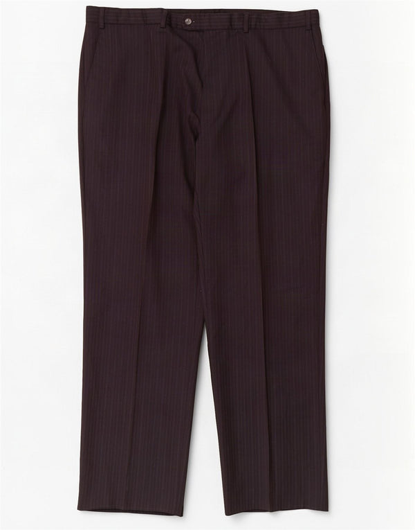 Pantaloni de costum drepți pentru bărbați Marks & Spencer L42 L33 bleumarin cu dungi