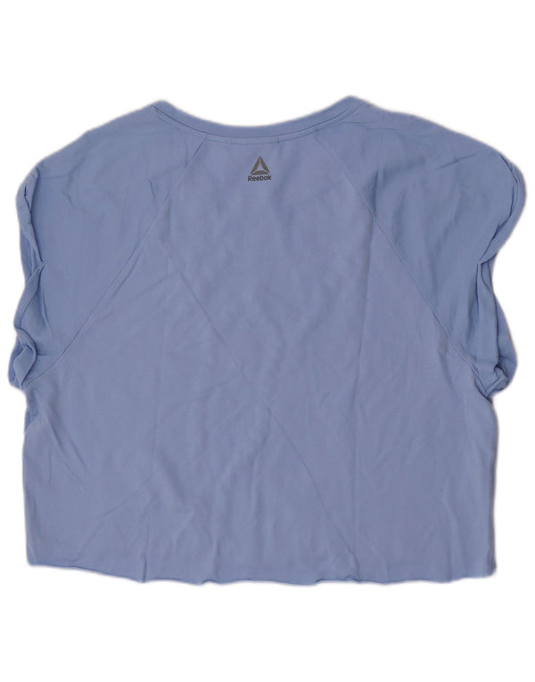 Reebok Crop Oversized Graphic Tricou Top pentru femei UK 20/22 XL Albastru