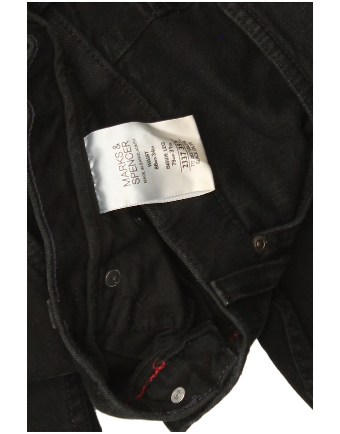 MARKS & SPENCER Blugi drepti pentru bărbați W34 L31 bumbac negru