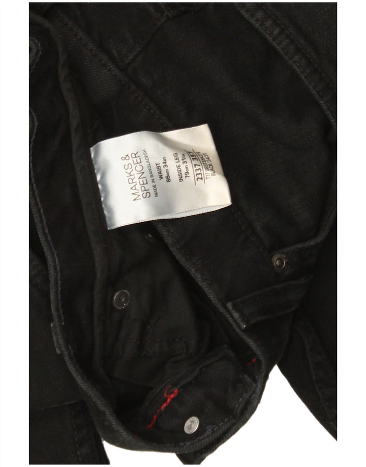 MARKS & SPENCER Blugi drepti pentru bărbați W34 L31 bumbac negru