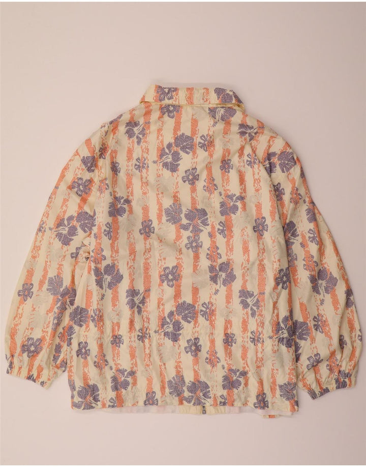 KILLTEC Womens Oversized Bomber Jacket EU 42 Large Beige Floral Polyester