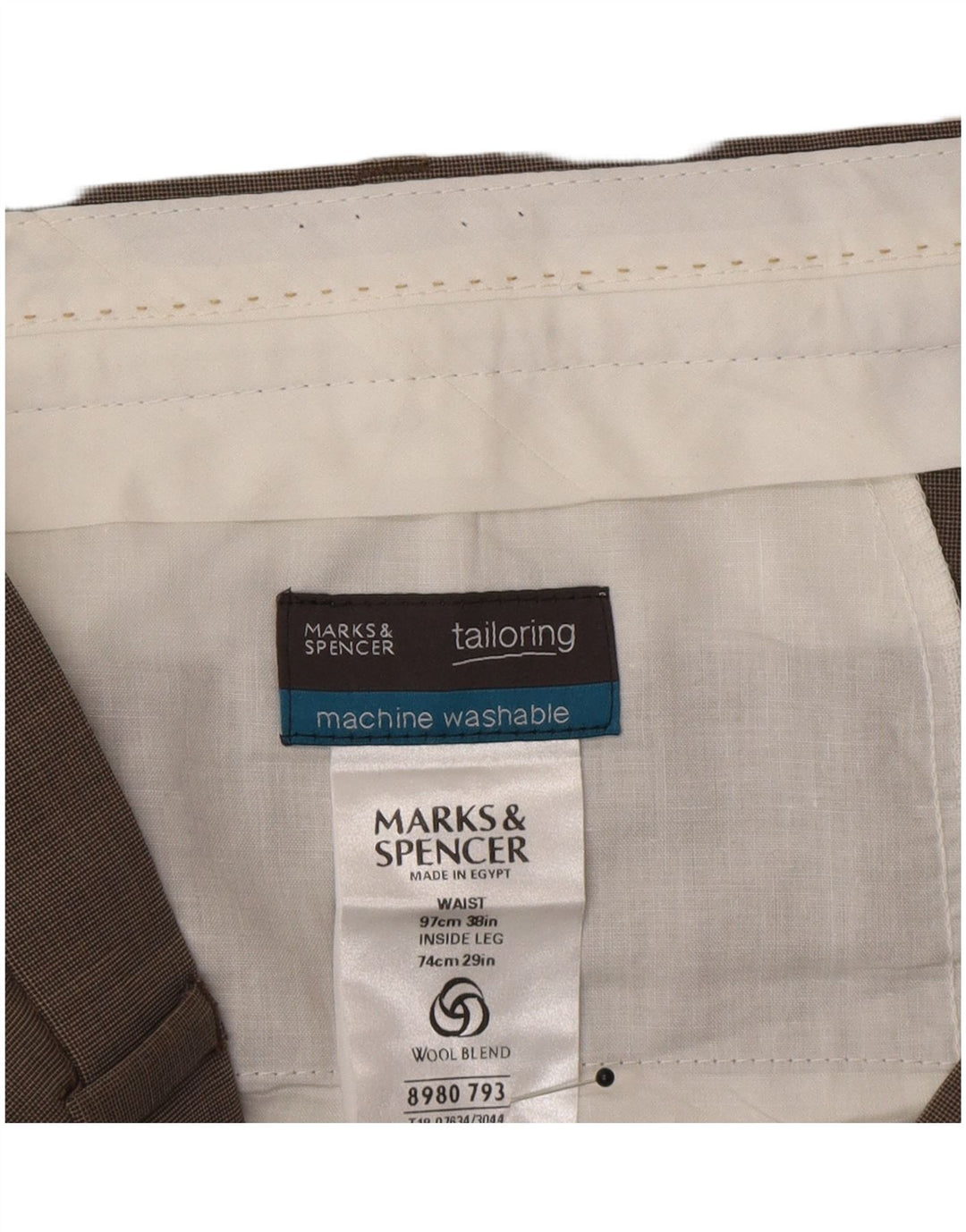 Marks & Spencer Pantaloni de costum croiți pentru bărbați L38 L29 Gri Poliacrilic