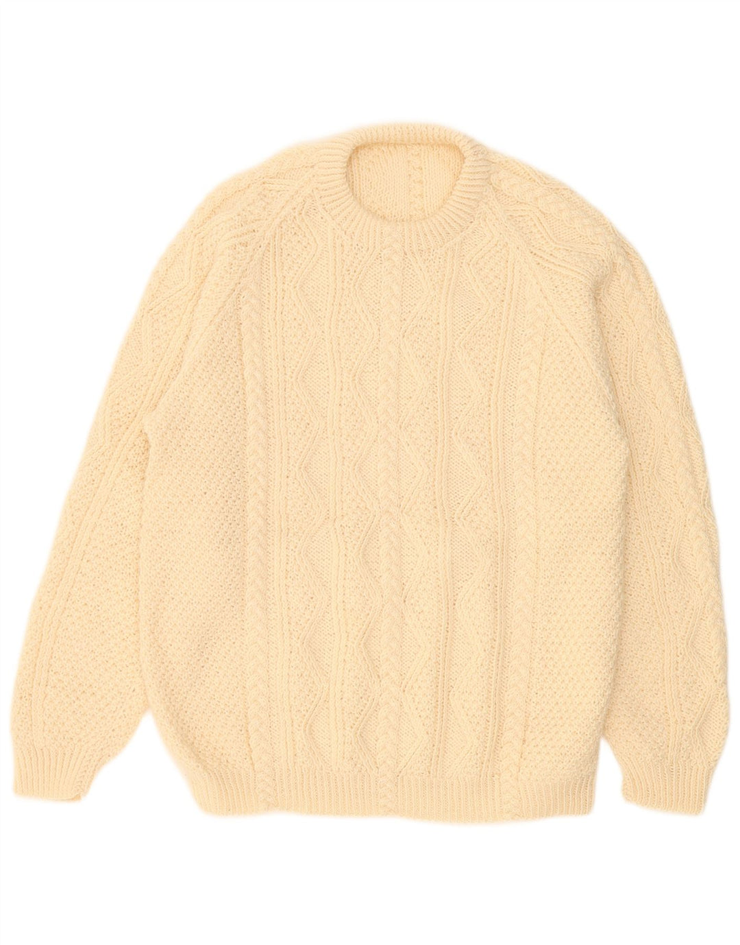 Pulover vintage pentru bărbați cu gâtul turnat, 2XL, bej