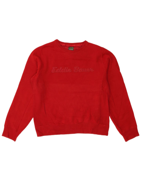 Eddie Bauer Womens Graphic Sweatshirt Jumper UK 14 Medium Red Cotton