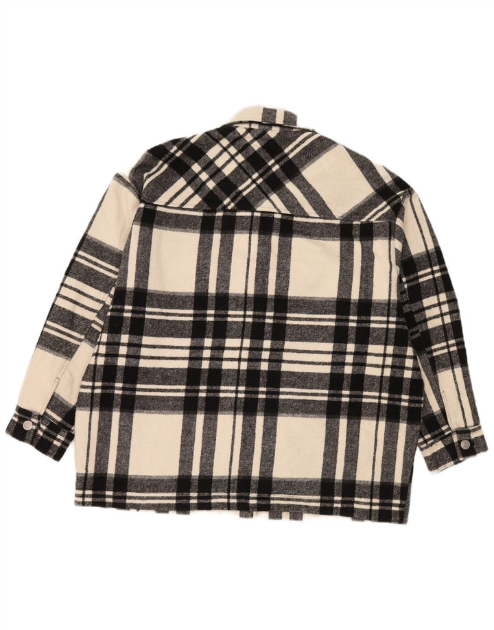 Jachetă utilitare supradimensionată pentru femei Zara UK 14 Medium Black Check Poliester