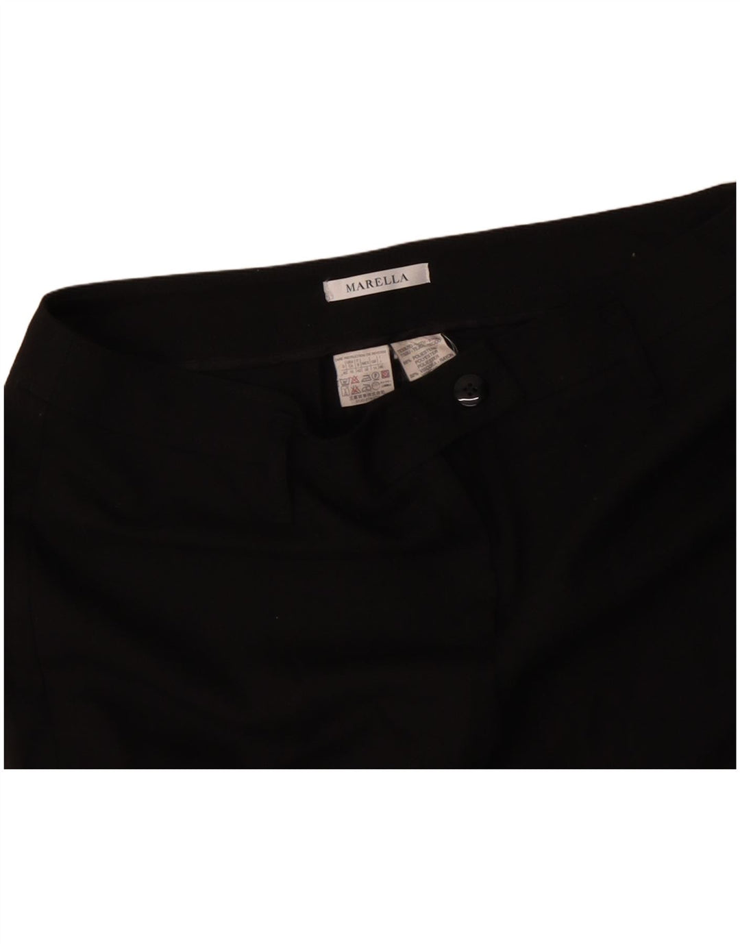MARELLA Pantaloni drepti pentru femei UK 14 Large W34 L28 Poliester negru