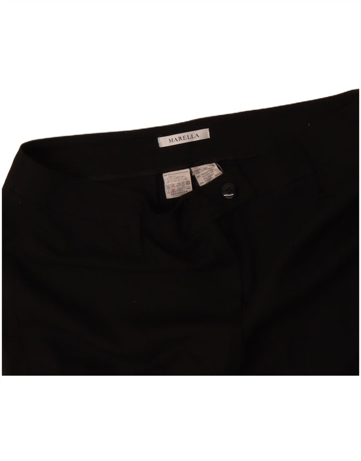 MARELLA Pantaloni drepti pentru femei UK 14 Large W34 L28 Poliester negru