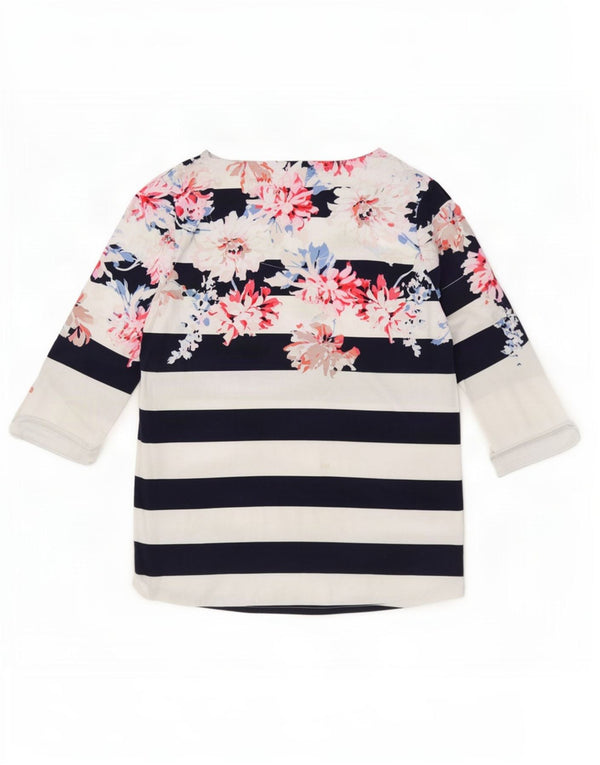 Joules Top pentru femei cu mâneci 3/4 UK 14 Medium White Floral Bumbac