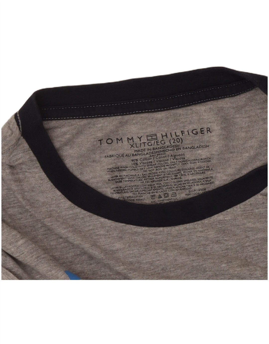 Tricou grafic Tommy Hilfiger pentru băieți Top 15-16 ani XL bumbac gri