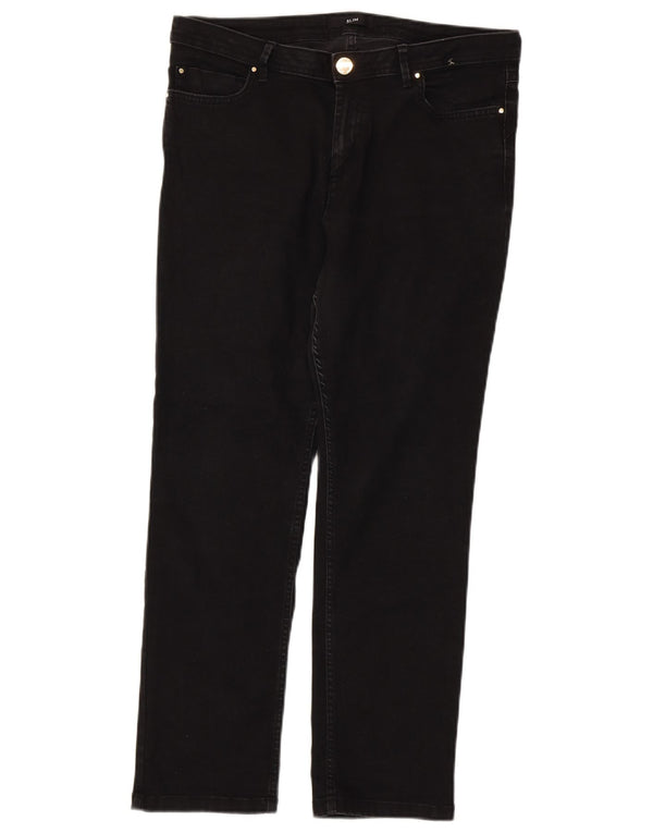 Marks & Spencer Blugi drepți scurti pentru femei UK 14 Large W34 L27 Black