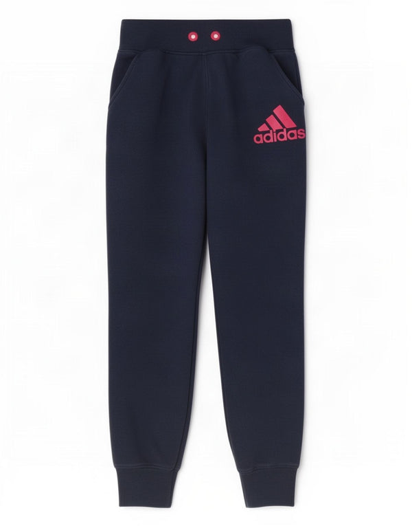 Pantaloni de trening cu grafic pentru femei Adidas Pantaloni de jogging UK 4/6 XS Bumbac bleumarin