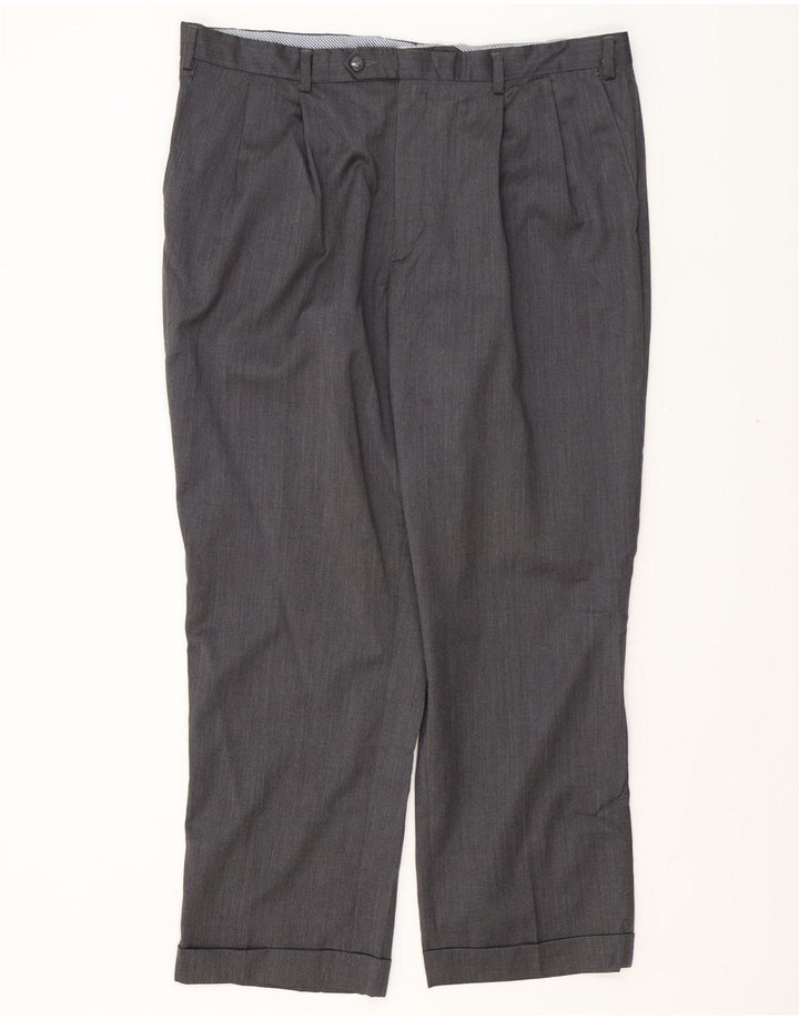 Pantaloni de costum pentru bărbați IZOD L38 L29 Lână gri