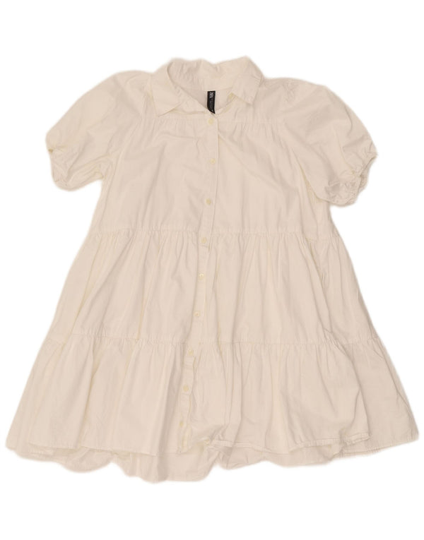 Rochie tunică cu mâneci scurte pentru femei Zara UK 6 XS Bumbac alb