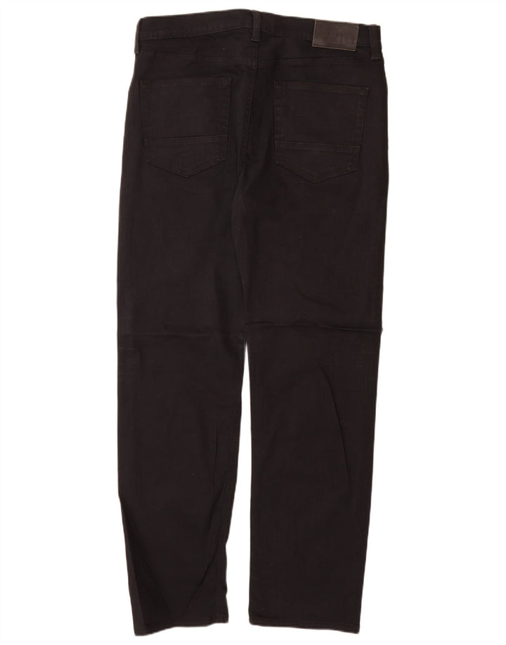 Blugi drepți obișnuiți pentru bărbați Marks & Spencer W34 L31 bumbac negru