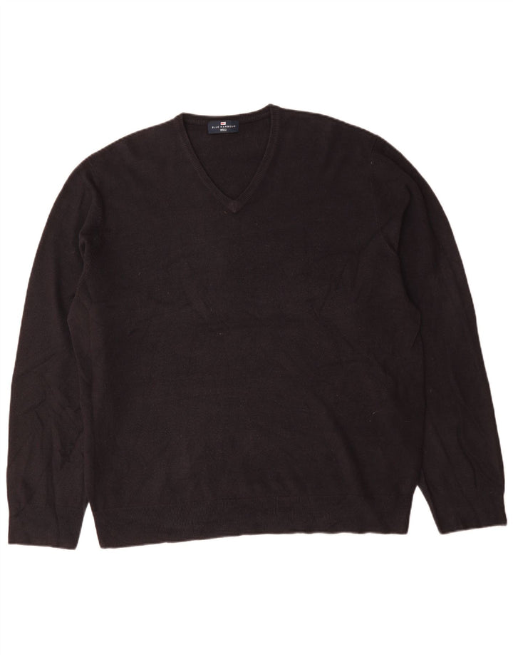 Marks & Spencer Pulover cu decolteu în V Blue Harbour pentru bărbați, 2XL, bleumarin