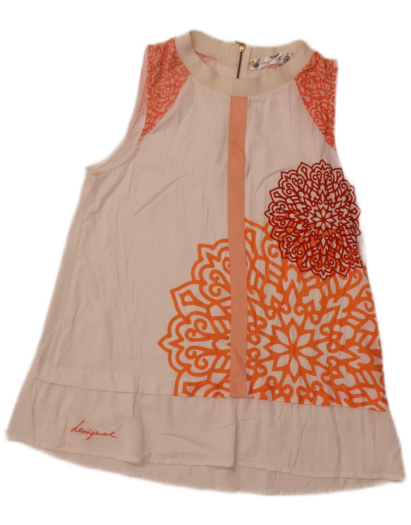 Bluză fără mâneci pentru femei DESIGUAL UK 6 XS Alb Floral
