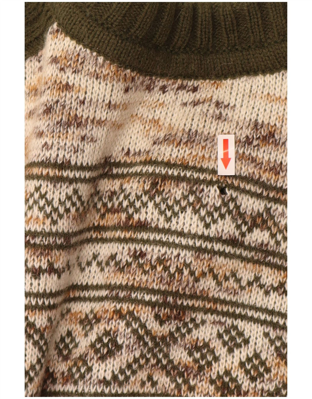 Cardigan vintage pentru bărbați, verde mediu, acrilic Fair Isle