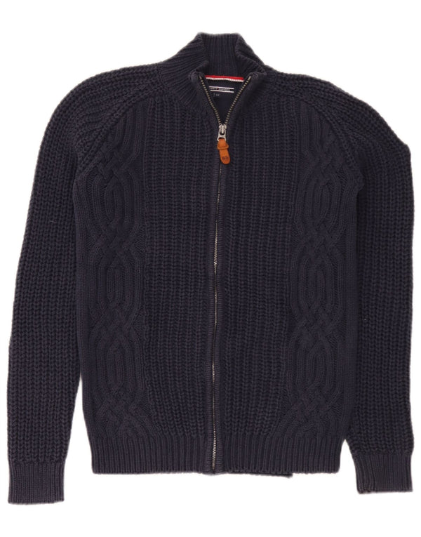 Pulover cardigan Tommy Hilfiger pentru baieti 13-14 ani bumbac bleumarin