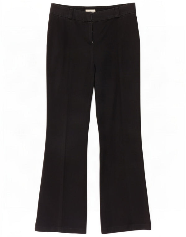 Colombo Womens Flare Casual Trousers IT 42 Medium W30 L32 Navy Blue Cotton