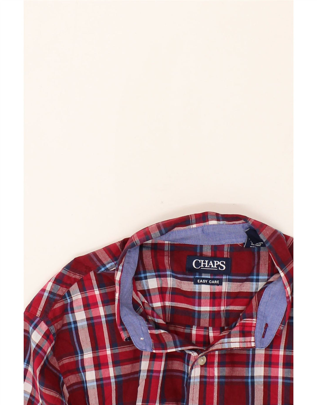 CHAPS Mens Shirt Medium Maroon Check Cotton Vintage Chaps and Second-Hand Chaps from Messina Hembry 