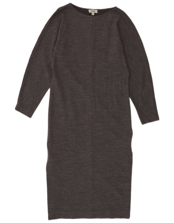 Rochie Cos cu maneci lungi pentru femei UK 10 Lână gri mică