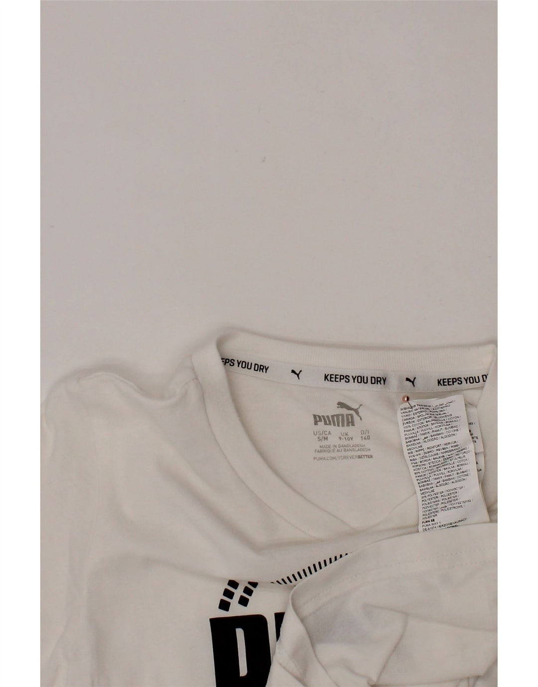 Tricou grafic PUMA pentru băieți Top 9-10 ani bumbac alb