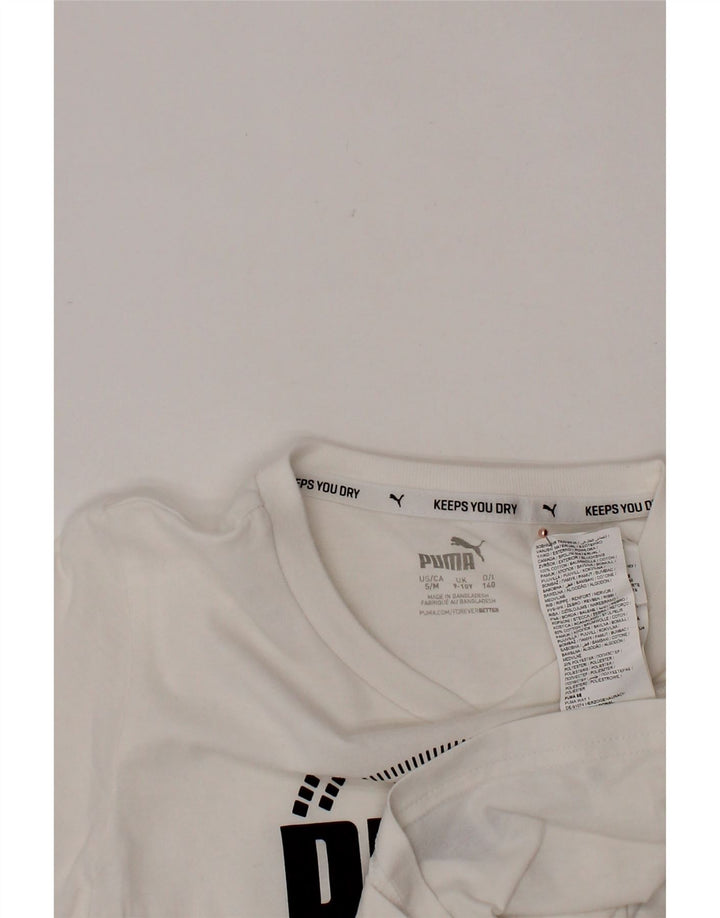 Tricou grafic PUMA pentru băieți Top 9-10 ani bumbac alb