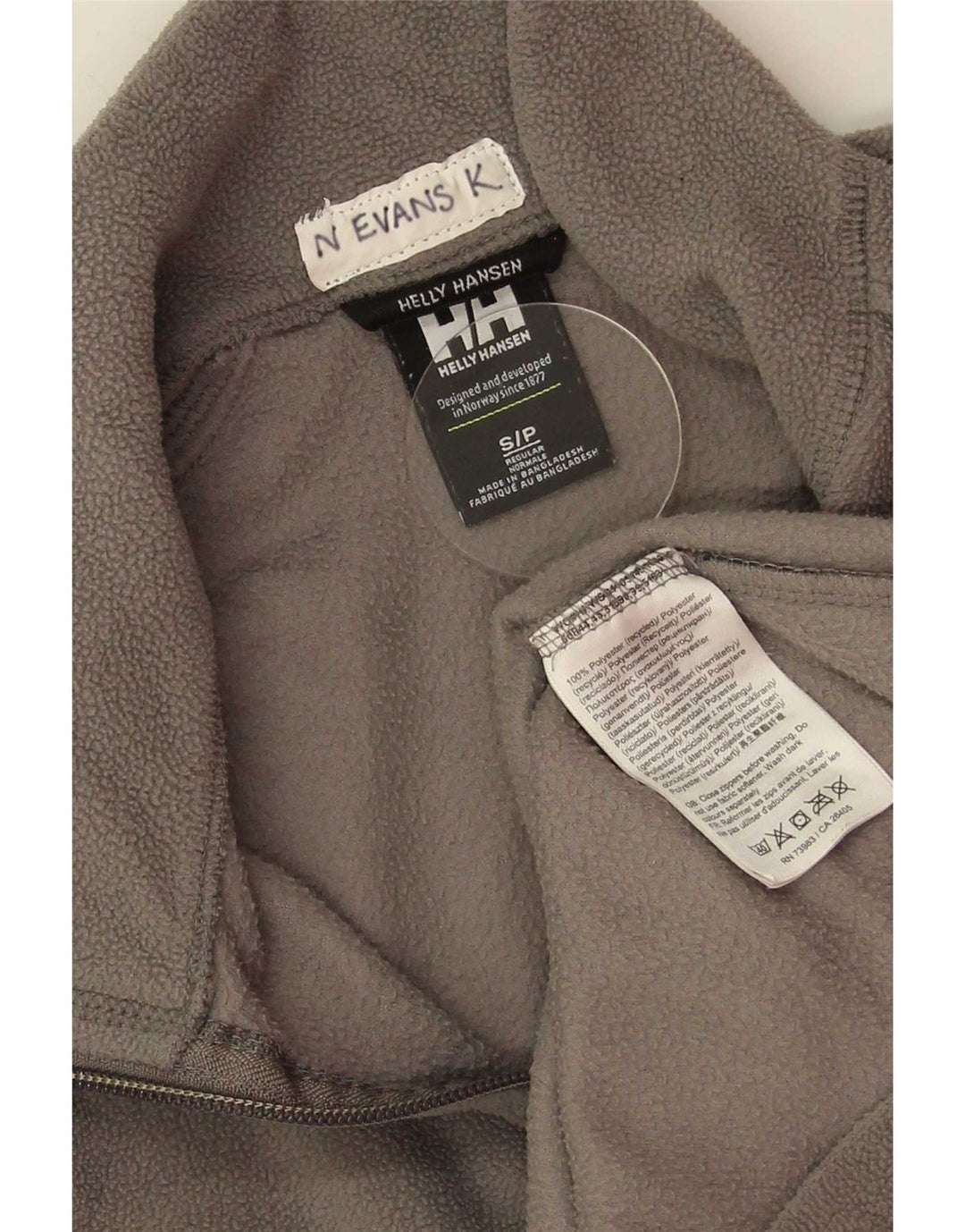 Pulover pentru bărbați Helly Hansen, cu fermoar și gât, poliester, gri mic