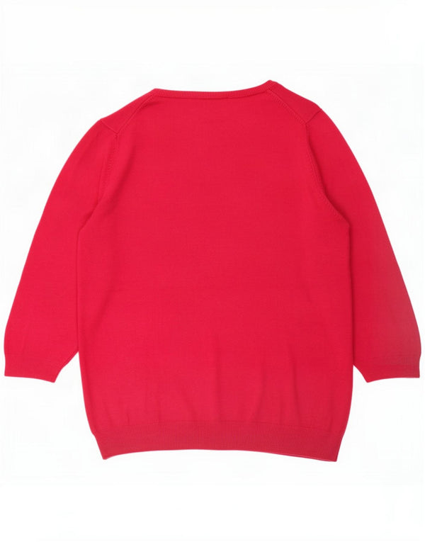 Marks & Spencer Pulover pentru femei cu mâneci 3/4 cu decolteu în V UK 16 Large Pink