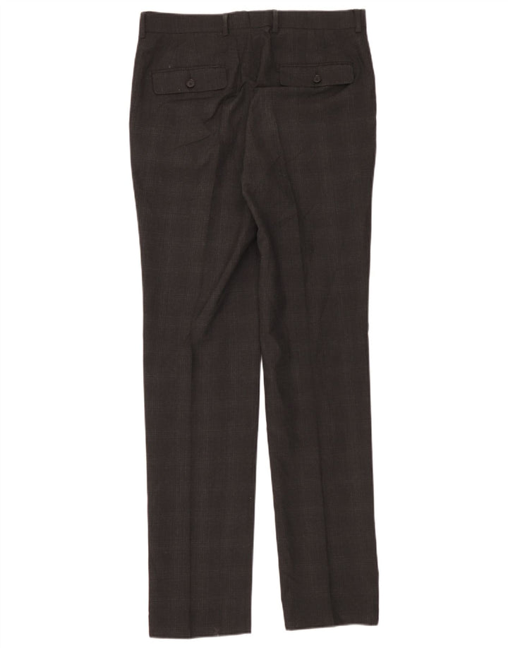 Pantaloni de costum pentru bărbați Marks & Spencer Super Slim Fit L32 L33 Gri Check