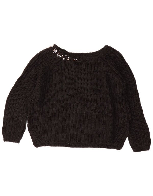 Pulover supradimensionat pentru femei Zara, cu gât de barcă, UK 10 Mic Negru