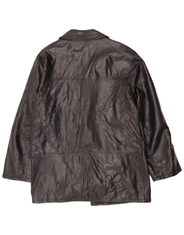 Jachetă de piele vintage pentru bărbați UK 38 Medium Black Classic