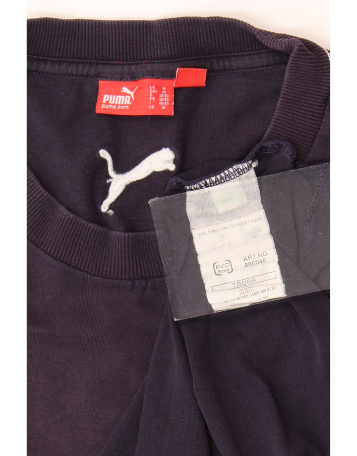 Tricou grafic Puma pentru bărbați Top mediu din bumbac bleumarin