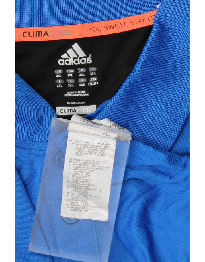 Tricou polo Adidas Climacool pentru bărbați 2XL, albastru, poliester