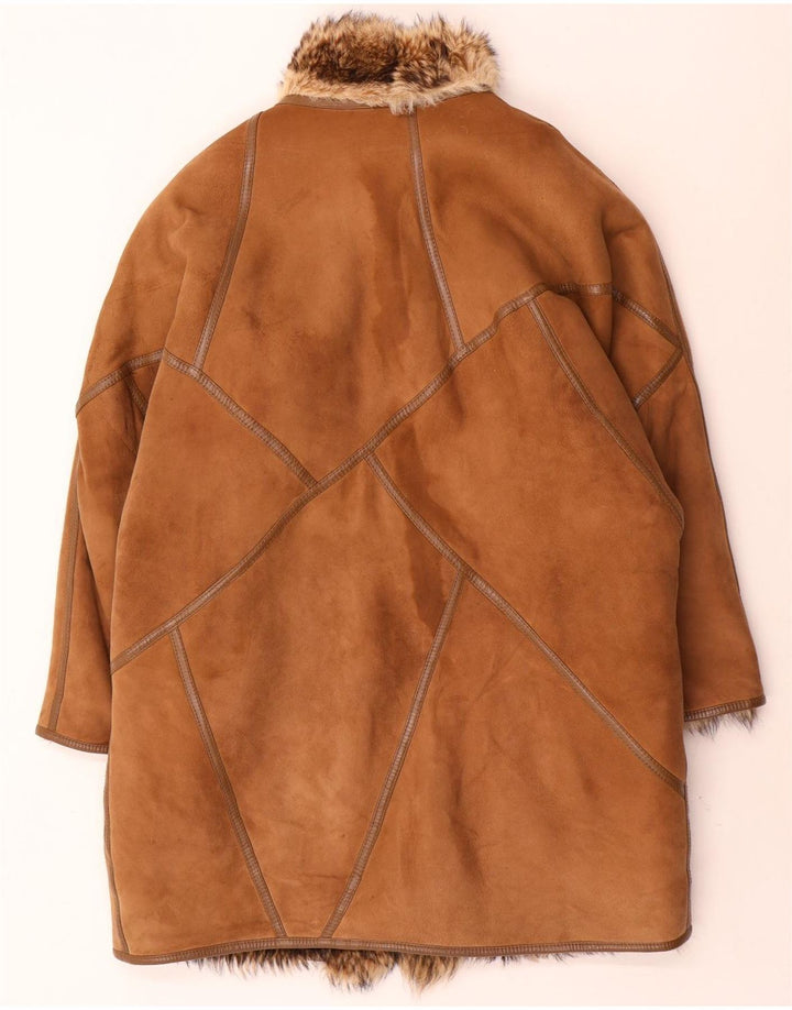 Palton supradimensionat din shearling pentru femei Sinclair EU 40 maro mediu din shearling