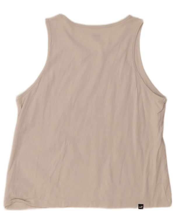 Top cu vestă grafică Puma pentru femei UK 18 XL, bumbac alb