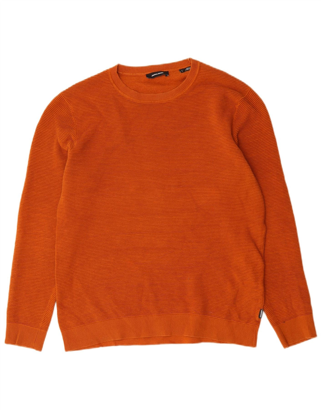 Pulover Jack & Jones pentru bărbați cu gât roșu, bumbac mare portocaliu