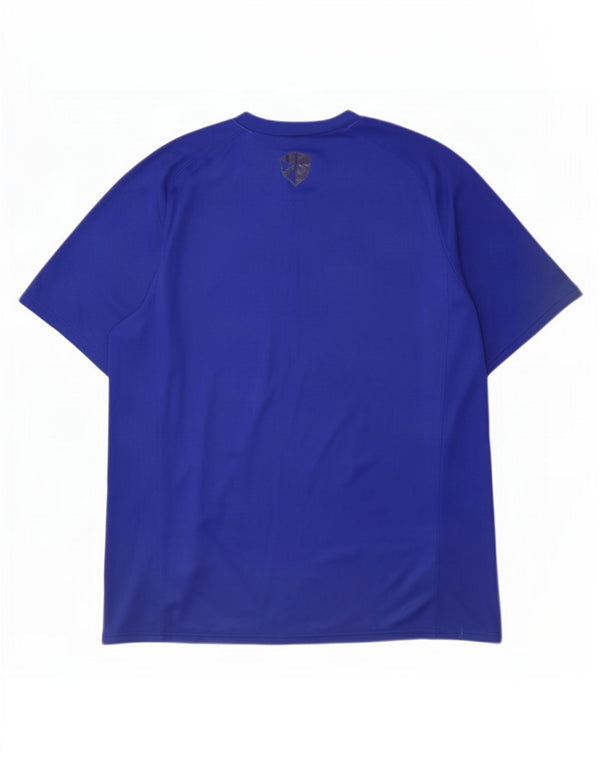 Nike Mens Dri Fit T-Shirt Top XL Blue Colourblock Polyester