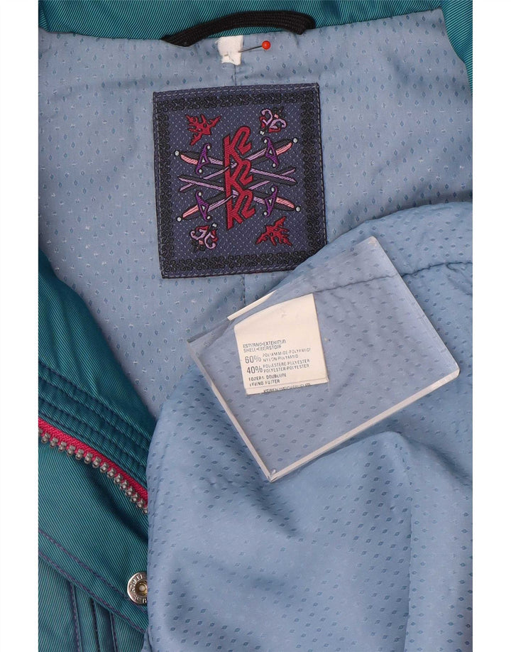 Jachetă de schi supradimensionată cu pulover vintage pentru femei UK 16, mare, roz Colorblock
