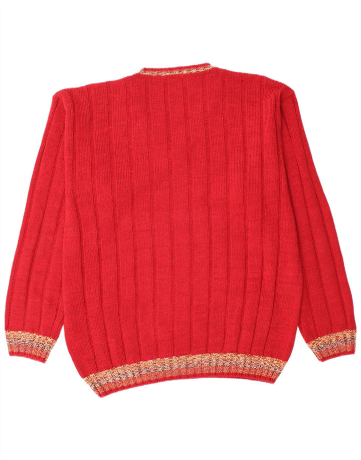 Pulover cu decolteu în V Dardano pentru bărbați, 2XL, lână roșie