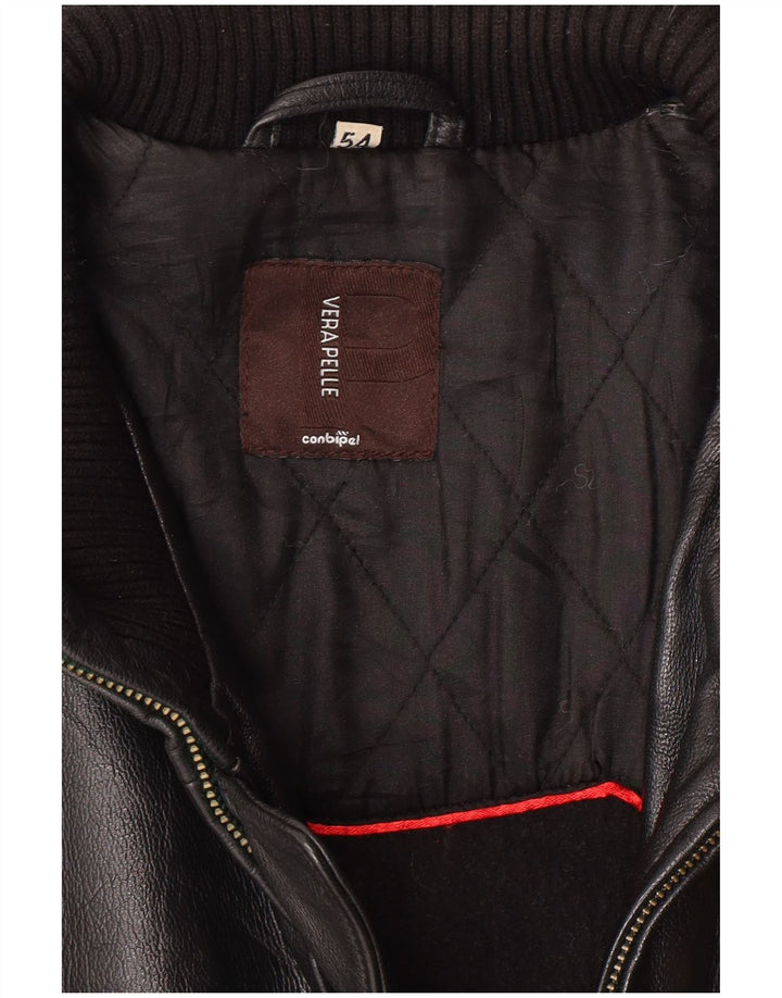 Jachetă din piele bărbătească CONBIPEL IT 54 XL din piele neagră