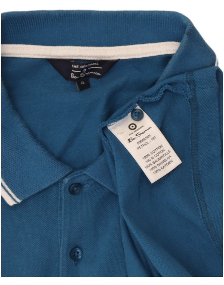 Tricou polo pentru bărbați Ben Sherman XL, bumbac albastru