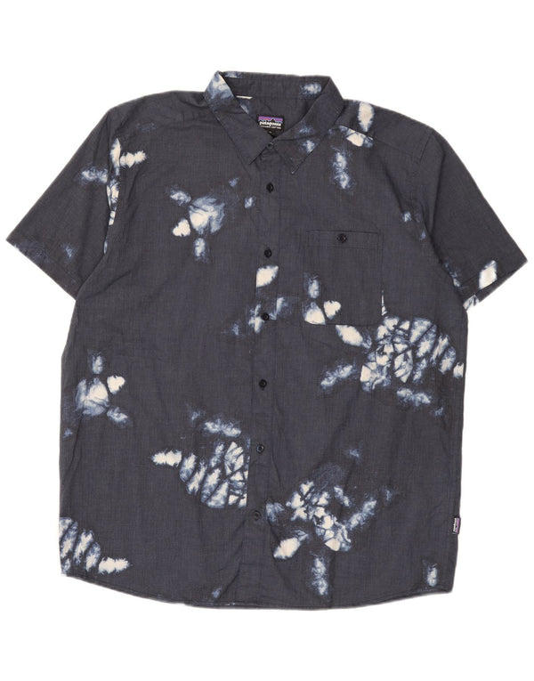 Cămașă cu mânecă scurtă Patagonia pentru bărbați cu model abstract XL bleumarin hawaian
