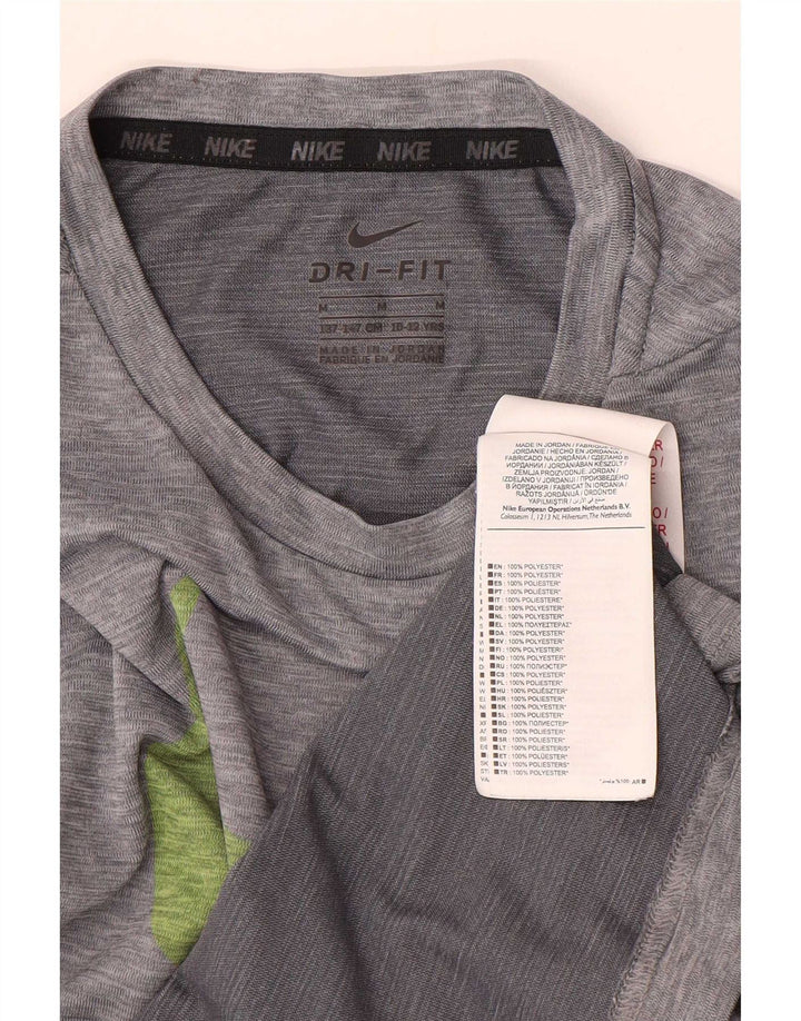 Tricou grafic Nike Dri Fit pentru băieți Top 10-11 ani Poliester gri mediu