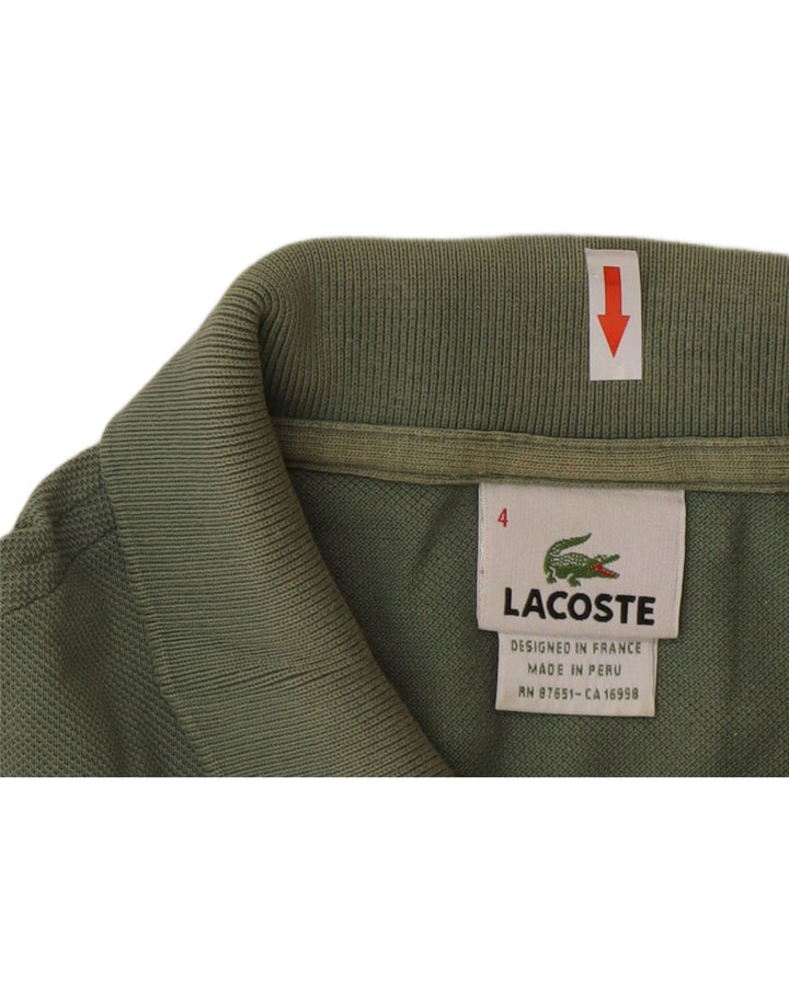Tricou polo Lacoste pentru bărbați, mărimea 4, bumbac verde mediu