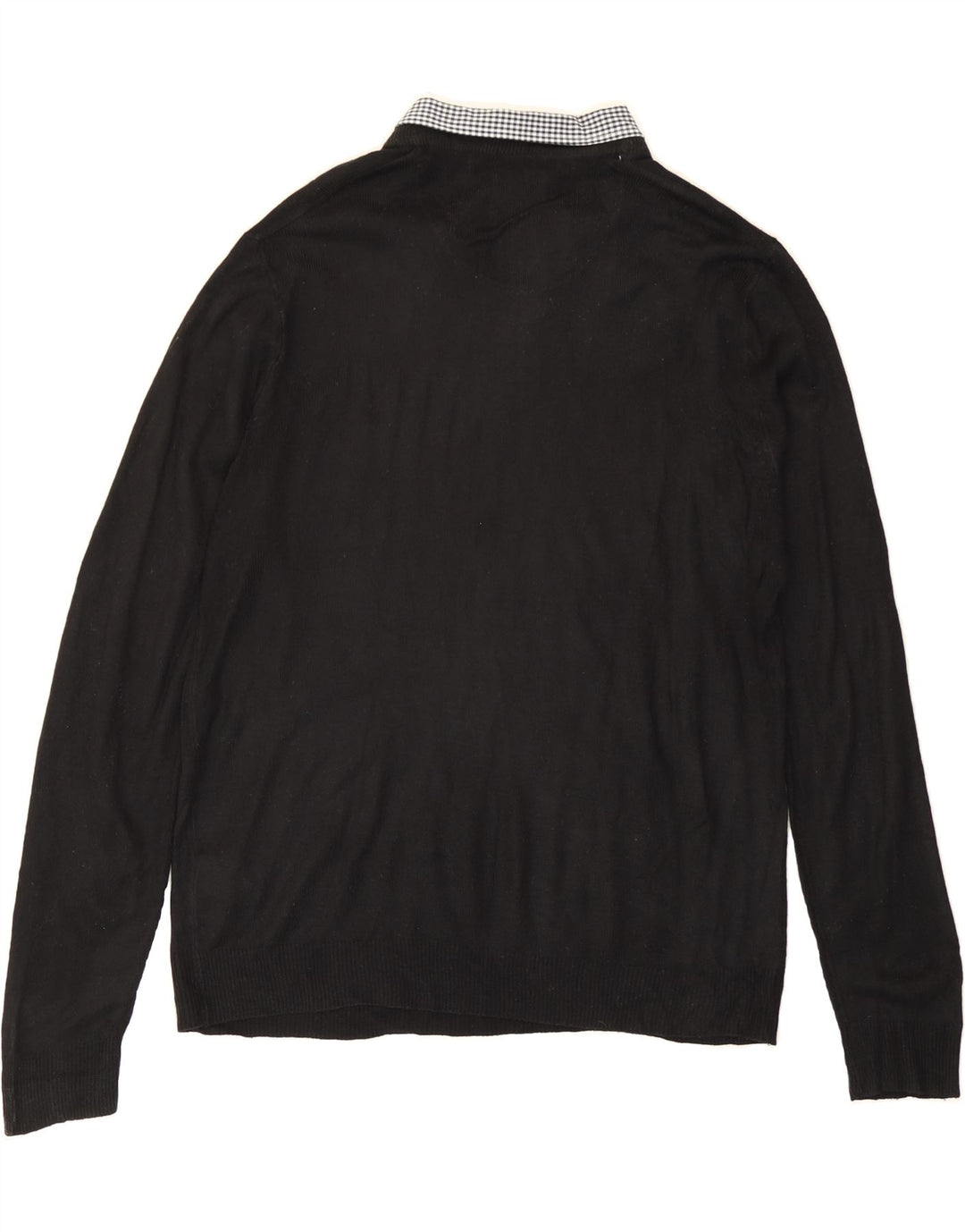 PIERRE CARDIN Mens V-Neck Jumper Sweater Large Black Acrylic Vintage Pierre Cardin and Second-Hand Pierre Cardin from Messina Hembry 