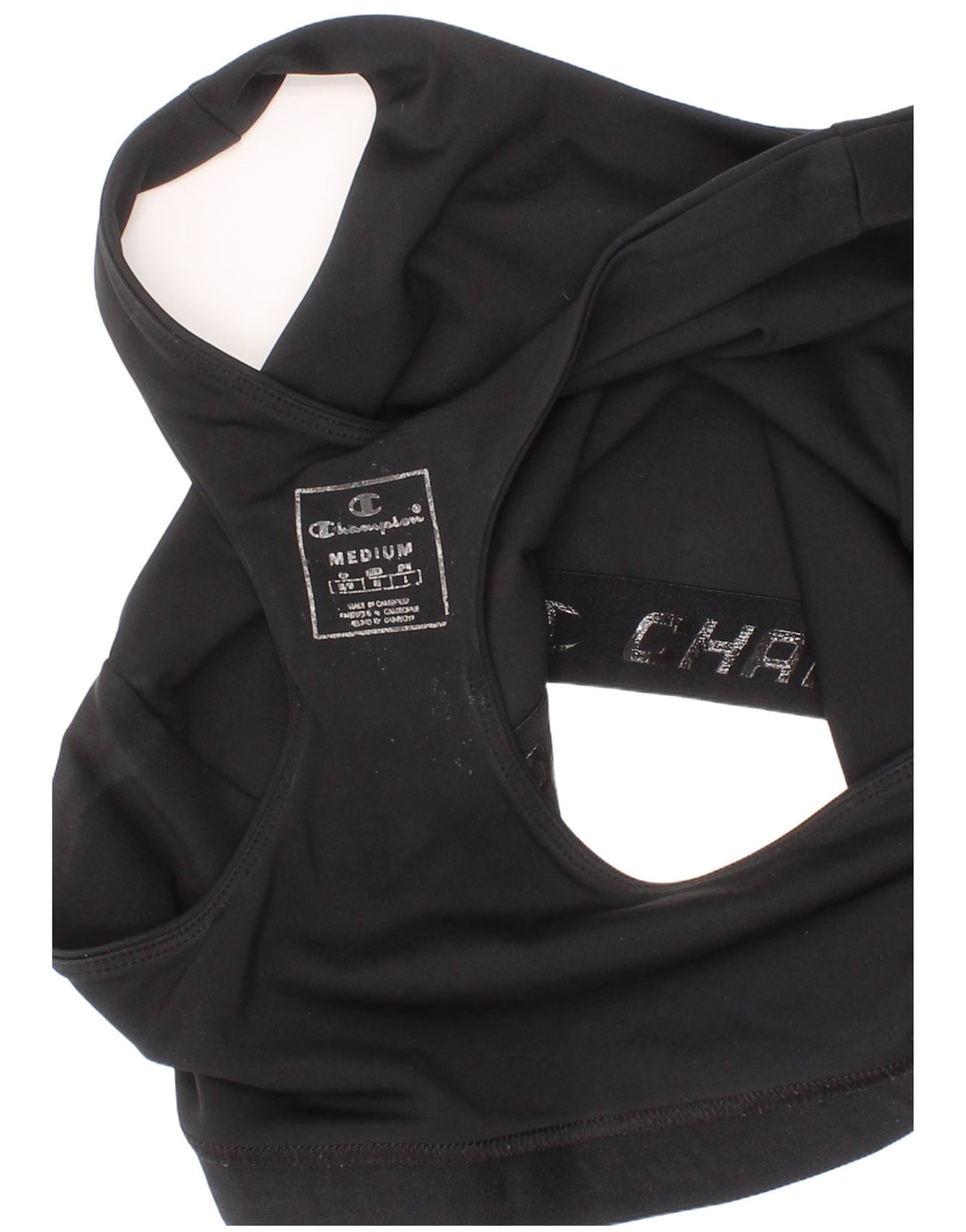 Champion Sutien Sport Grafic pentru Femei Top Mediu Negru Sport