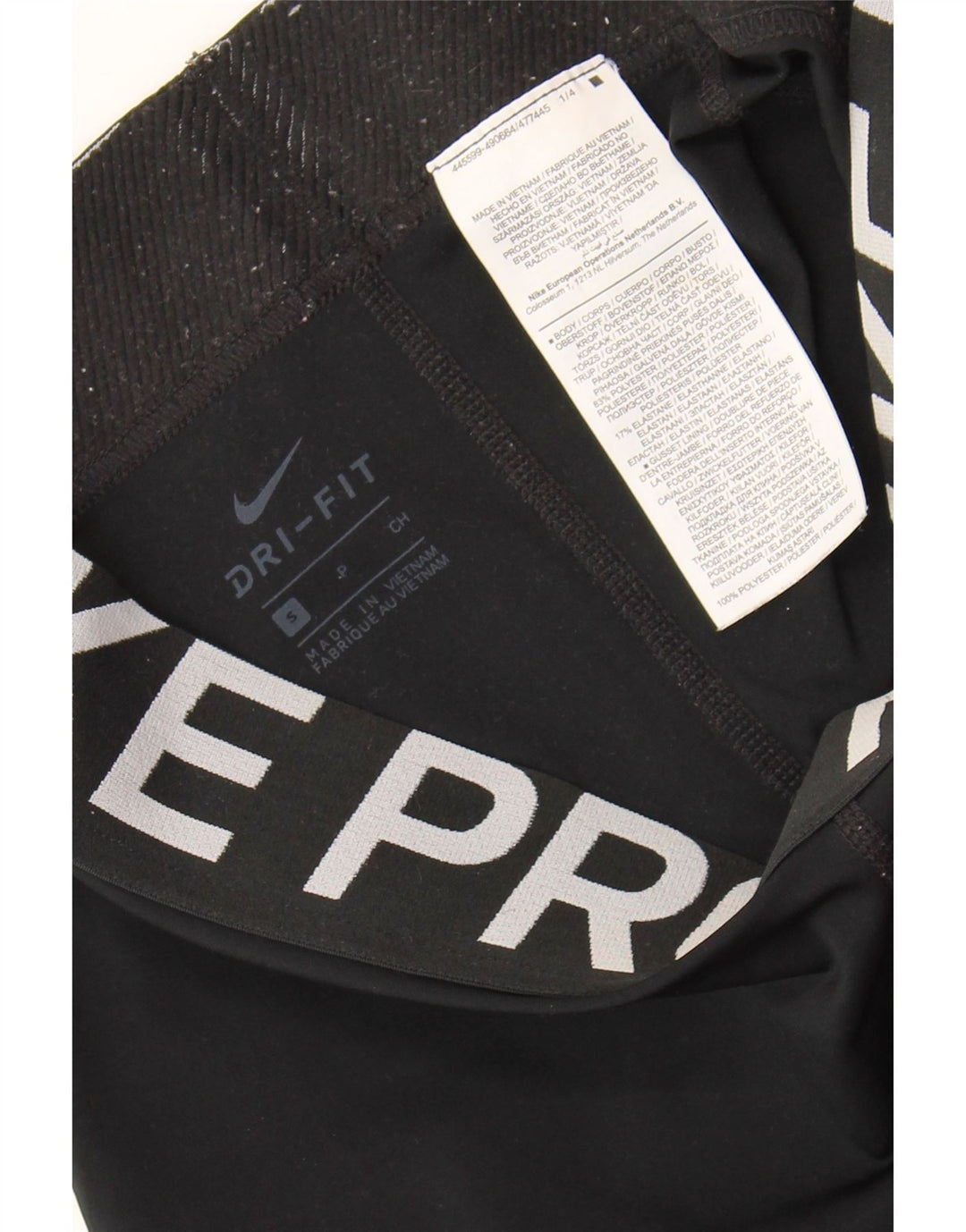 Pantaloni scurti sport NIKE Dri Fit Graphic pentru femei UK 8 Small Poliester negru