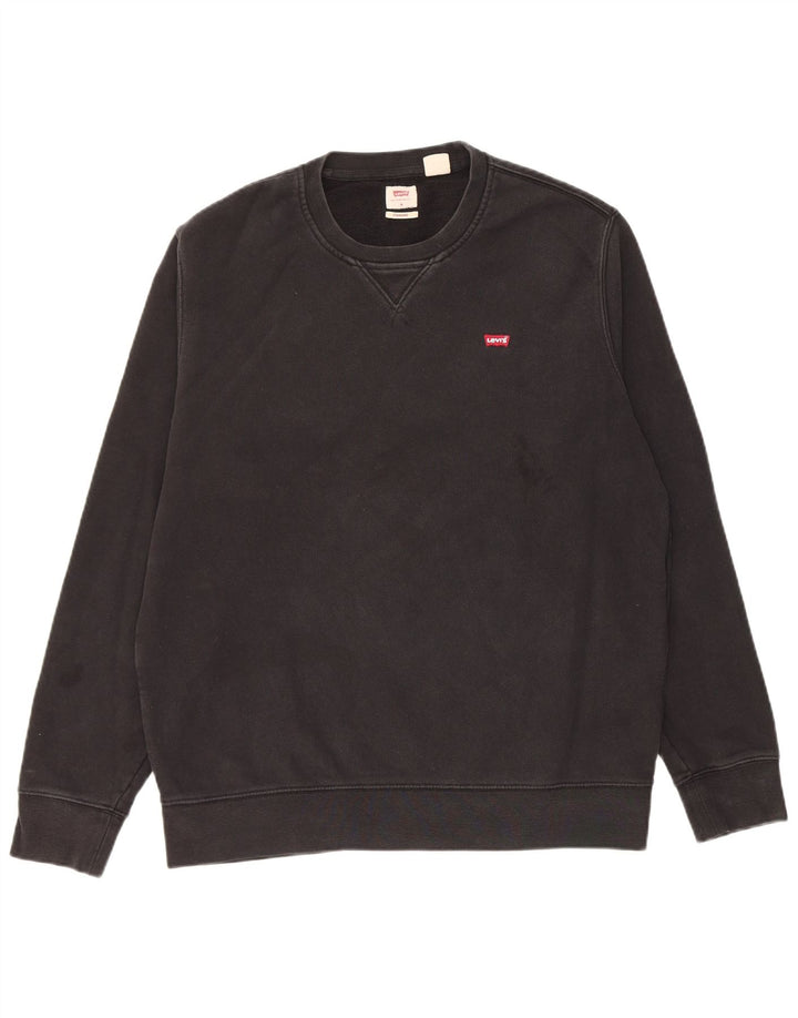 Pulover Levi's pentru bărbați, cu ajustare standard, din bumbac mediu negru
