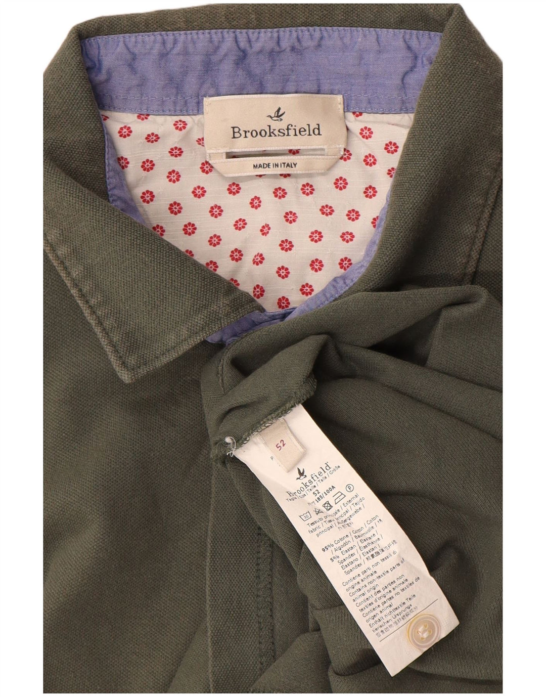 Cămașă polo Brooksfield pentru bărbați IT 52 mare bumbac kaki